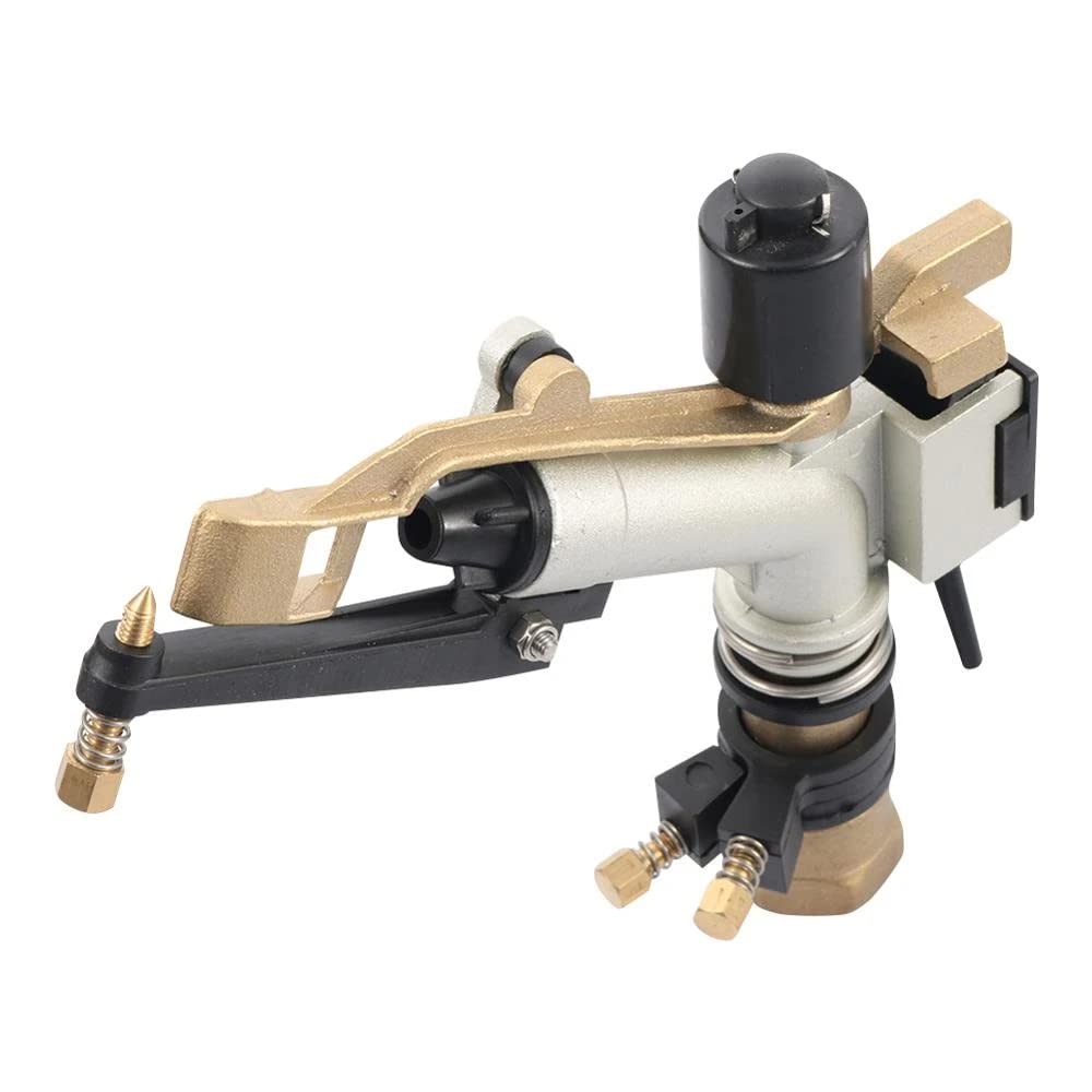 Cañón de riego Hembra de 1 1/2" Ajustable - Alcance de 16 a 25 Metros. Aspersor agrícola Sectorial Largo Alcance y caudal Ajustable - Ideal para presiones de Trabajo de 1.5 a 5 Bar. Riego eficiente