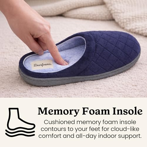 Image of Leslie Terry Clog House Shoes with Memory Foam, Indoor Slippers with Wide Widths