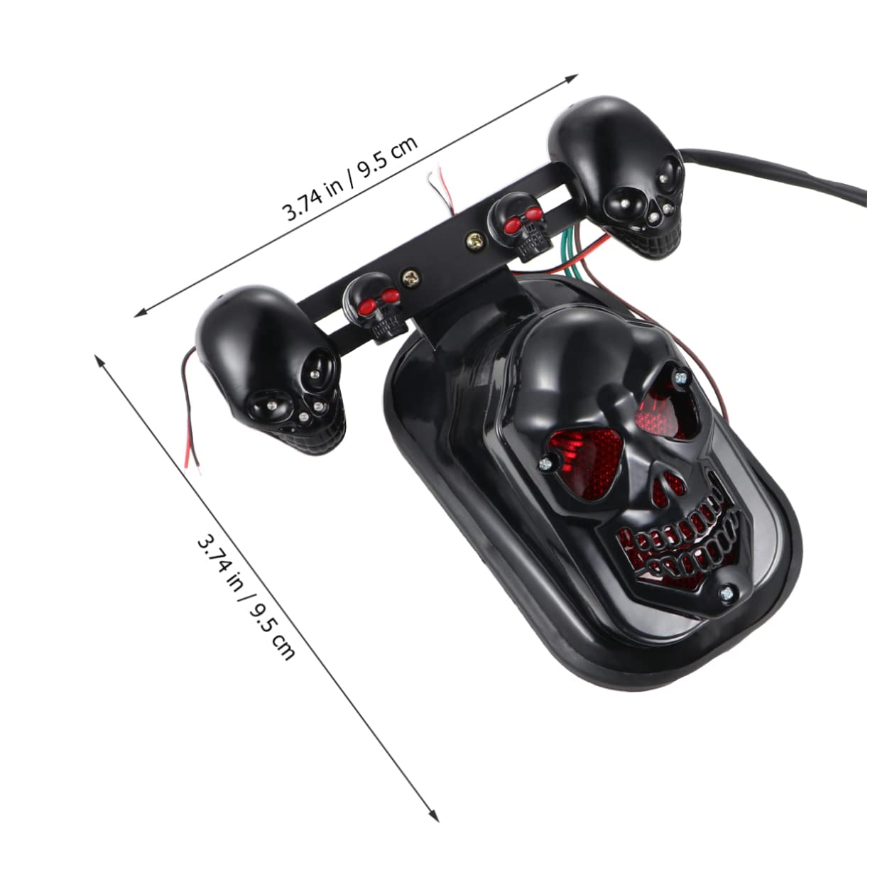 TOYANDONA Posteriore LED Skull Design e Energetico e Indicatore Freno e Direzione per Motociclette Accessori Personalizzati