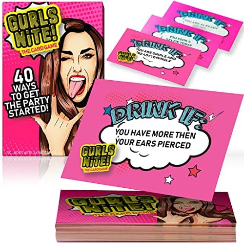A3 DIRECT GURLS NITE Bachelorette Party Games - Fun Bachelorette Game with 40 Playing Cards - Hilarious Girls Night Games for Women & Bachelorette Party Favors