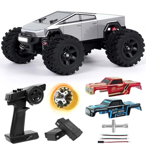 CoolFree JT20W-V2 1/20 Scale 4WD Brushless RC Car for Adults,45KPH High Speed Hobby RC Truck,4x4 Waterproof Off-Road Remote Control Electric Vehicle,All Terrain RTR Fast Buggy with 2 Lipo Batteries