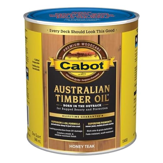 Cabot 140.0019458.005 Australian Timber Oil Water Reducible, Translucent, Honey Teak - 1 Quart