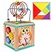 Ronzetti Cubo de Actividades de Madera, Centro Educativo 5 en 1 para Bebés y Niños de 1, 2, 3 años de Edad, Aprende Jugando. Juguete Educativo para el Desarrollo + Tangram Puzzle +3 años.
