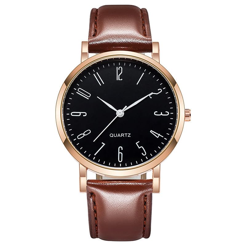 Image of just like Rose Gold Case Stylish Laethers Strap Analog Wrist Watches for Boy and Men