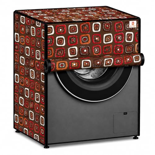 Image of GURU ISHMA Front Load Fully Automatic Washing Machine Cover for 6.5kg to 8kg | Waterproof & Dustproof Polyester Cover with Zip Closure | Suitable with Samsung, IFB, LG, Bosch & More (61 x 61 x 87 cm)