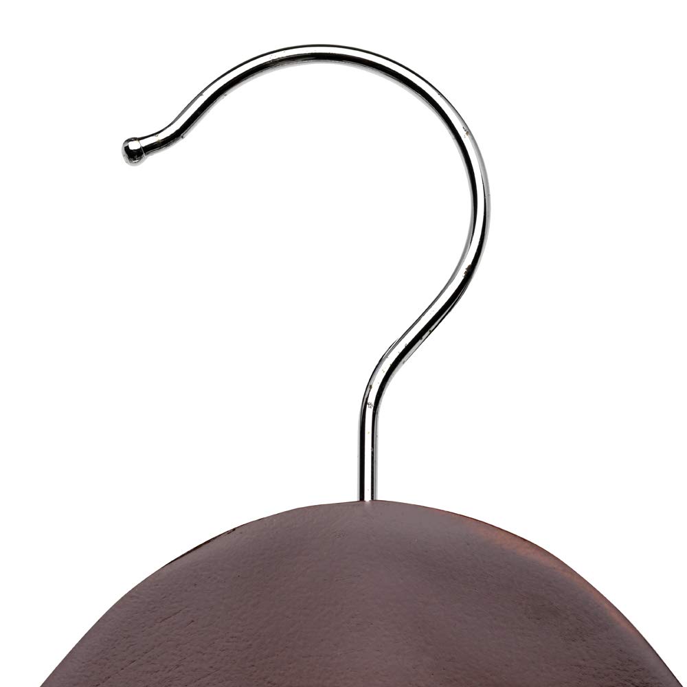 Grucce in legno di noce, 45 cm, con mollette, confezione da 25 COM-FORT HOUSE | Mollette regolabili, gancio girevole a 360°, tacche per bretelle, legno resistente