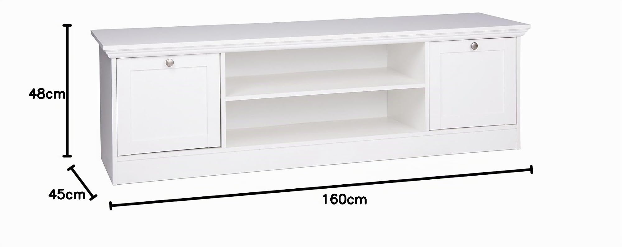 möbelando TV-Lowboard Unterschrank Fernsehtisch Sideboard HiFi Element Rack Landsted II
