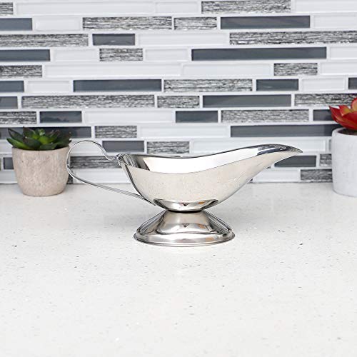 Home Basics Large Capacity Stainless Steel Gravy Boat, Silver (1) - Image 6