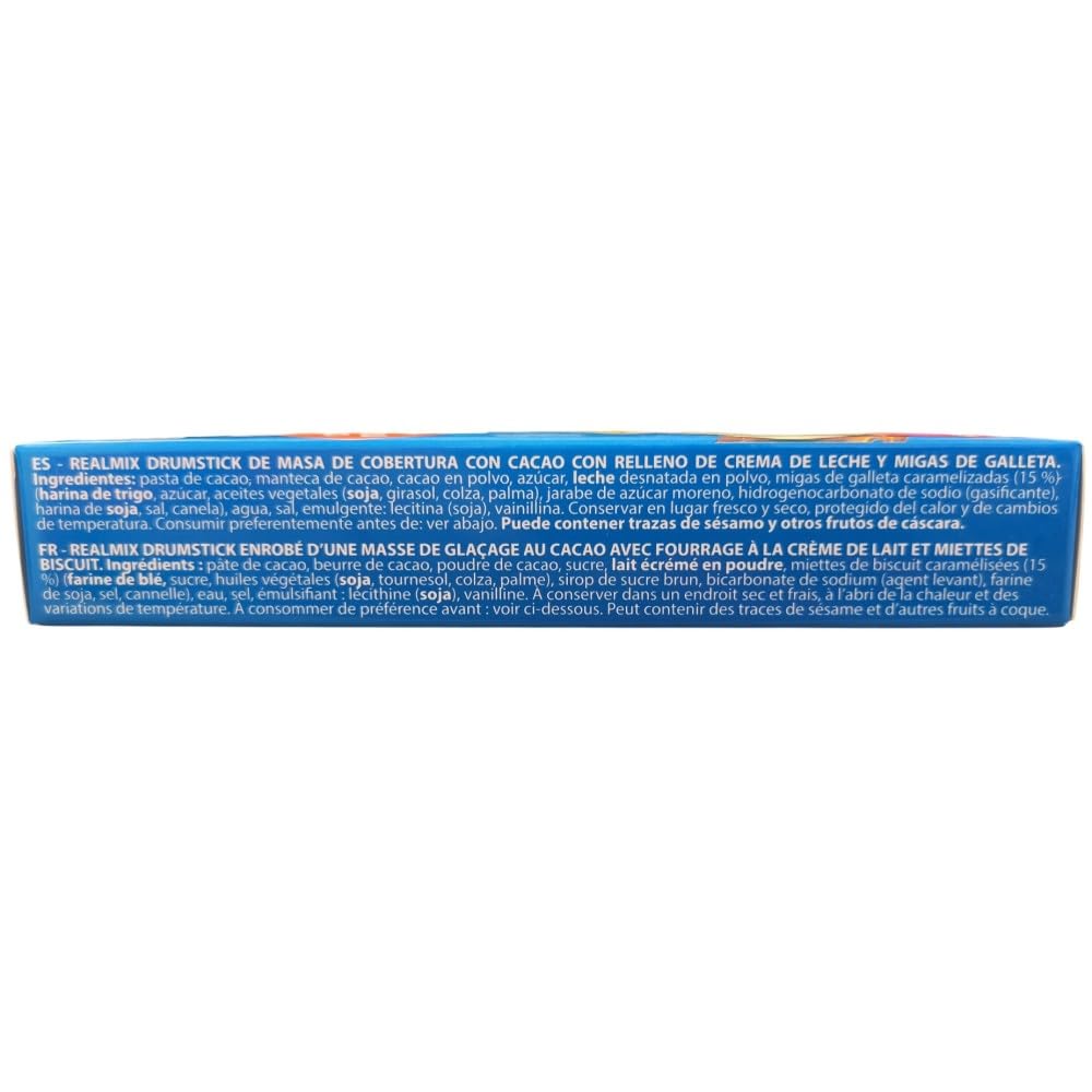 Snack Realmix Choco Drumstick con Cobertura de Cacao y Crema de Leche | Caja 24 Unidades x 50 g | Snack Dulce con Forma de Muslo de Pollo
