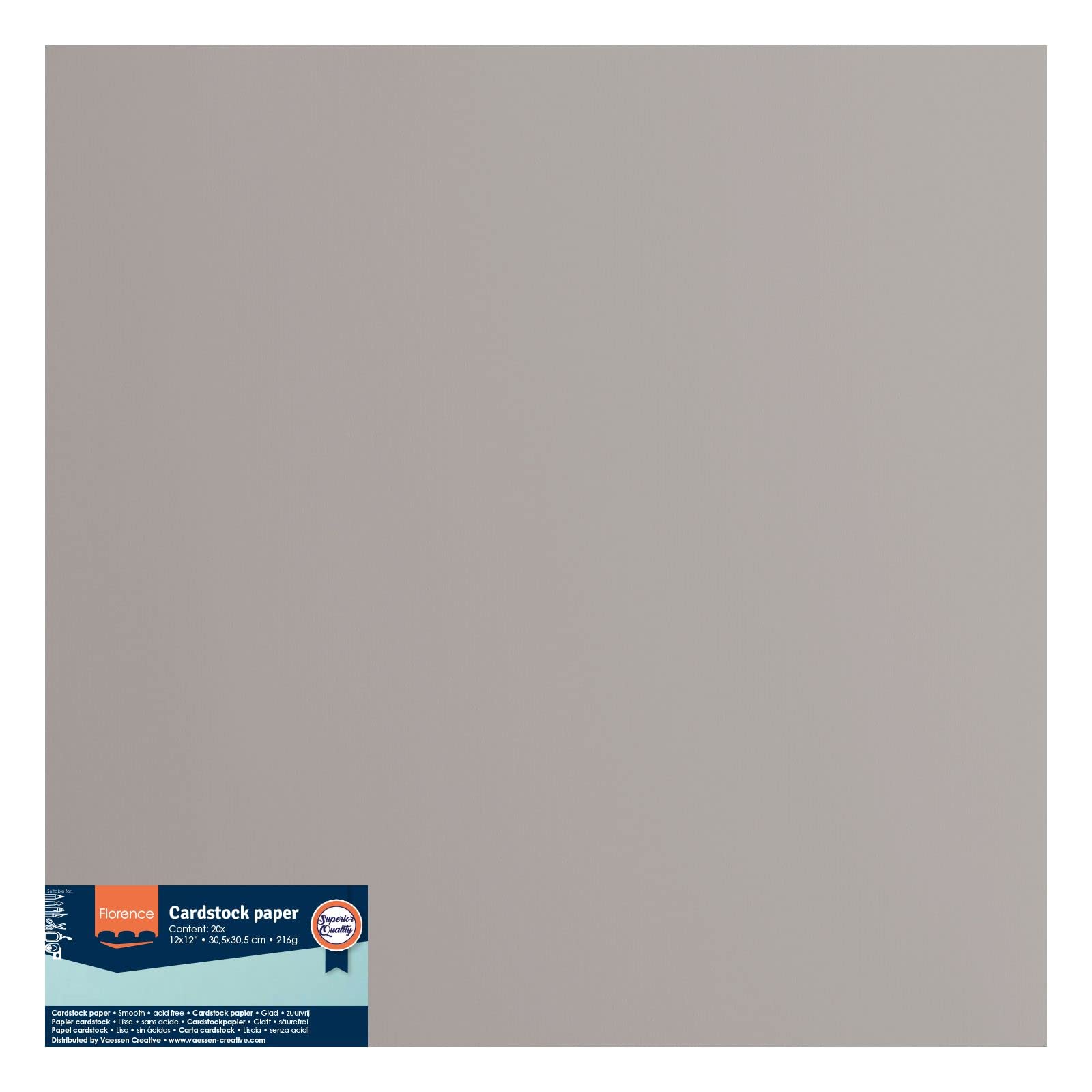 Florence Cardstock Smooth - Coloured Card Making Supplies 12 X 12 Inch - Grey - 20 Sheets - Coloured Paper For Scrapbooking, Card Making, Die Cutting And Paper Crafts - 216 GSM - Anthracite
