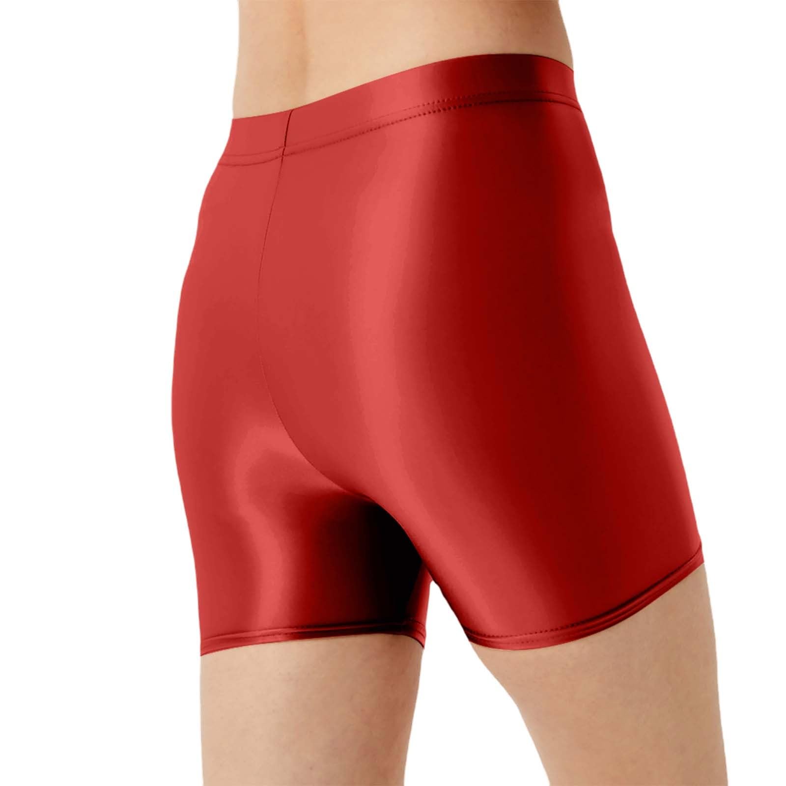Öl, pantaloncini da donna e uomo, lucidi, aderenti, per il tempo libero, traspiranti, sexy, estivi, per yoga, ciclismo, a vita alta, elasticizzati, taglia grande