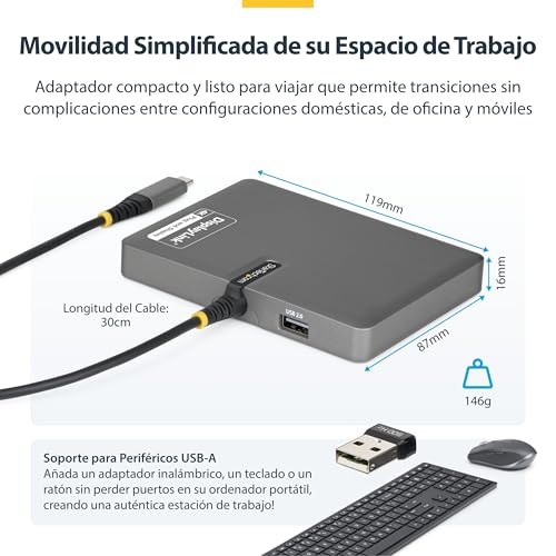 Base de conexión USB-C a 4 HDMI 4K60 DisplayLink multipantalla Thunderbolt USB4 5
