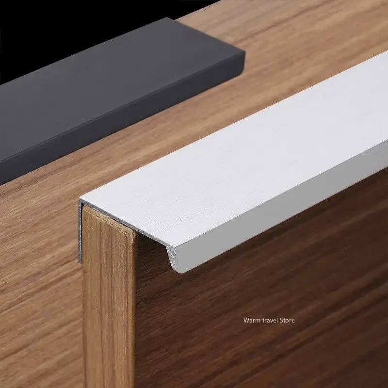 Modern Black & Silver Hidden Cabinet Handles ‚¨ Sleek Stainless Steel Kitchen Cupboard Drawer Pulls for Furniture Hardware Upgrade-image-39