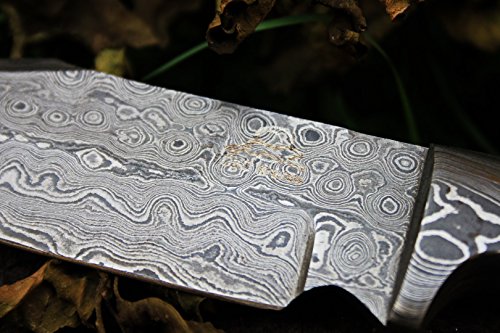 (7 9/18) Dkc-516 Hunter Damascus Bowie Hunting Handmade Knife Fixed Blade 7.9 Oz 9" #TOP3