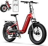 【Powerful Drive System】This foldable electric bike features a robust 500W (1500W peak) brushless motor, delivering a thrilling top speed of 28 mph for an exhilarating ride. With 70N.m of peak torque, it effortlessly conquers 35°steep slopes and long-...