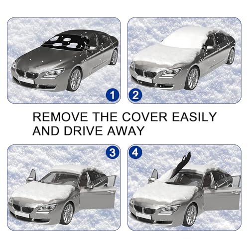 Image of 1 PC Windshield Cover, 70.87 inch x 47.24 inch 190d Oxford Car Exterior Accessories, Windproof Winter Anti-Frost and De-Icing Windshield Snow Cover, Universal for Most Cars (Black)