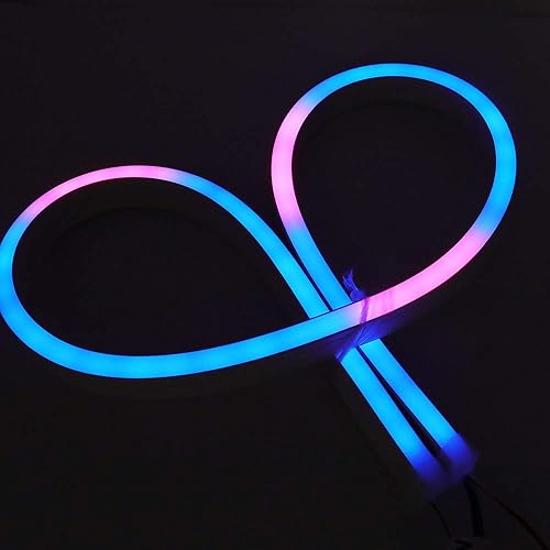 Miniatura 3 de Xunata Cuerda de luz de neón RGB, 16.4 pies, inteligente direccionable, tira de luz de neón LED, DC 5V SK6812 60LEDsm, impermeable, cambio de color,