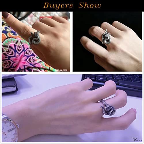 Holgod Snake Ring Adjustable, S925 Rattlesnake Shaped Jewelry, Handmade Sterling Silver Animal Gift For Men Women #TOP5