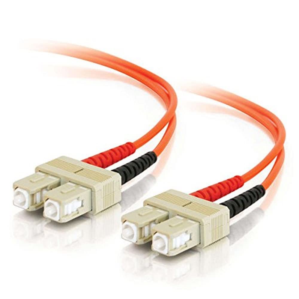 C2G/Cables to Go 09114 SC-SC 62.5/125 OM1 Duplex Multimode PVC Fiber Optic Cable, Orange (2 Meter/6.56 Feet)