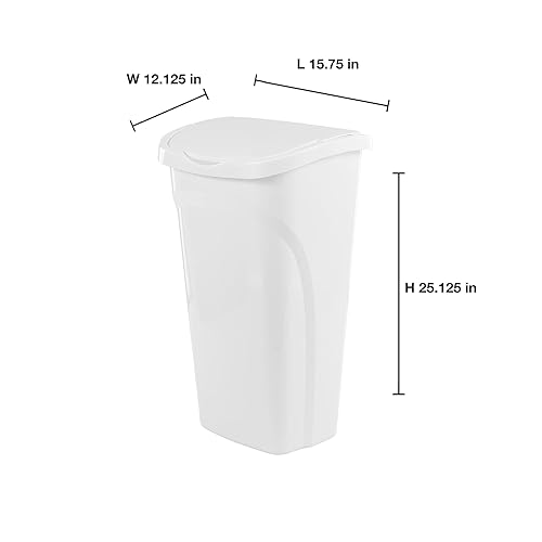 Miniatura 3 de United Solutions Cubo de basura de cocina de 10 galones y 40 cuartos de galón con tapa doble oscilante, paquete de 2, cesta de basura que cabe en