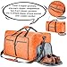 Vomgomfom 115L Foldable Travel Duffle Bag, Lightweight Checked Luggage with Shoe Compartment, Water-Resistant Weekender Overnight Bag for Men & Women, Orange