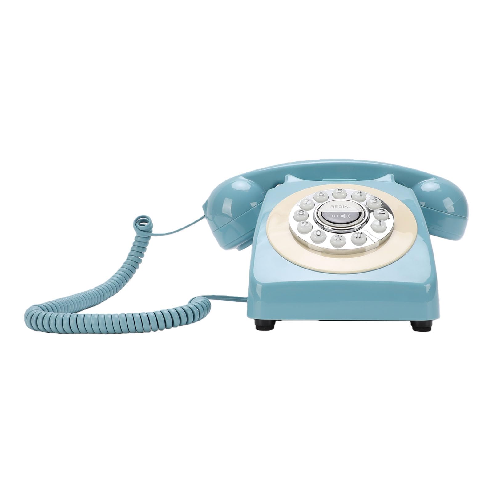 Bewinner Telefono retrò Bluetooth con Cornetta, Telefono Fisso Wireless per Casa e Ufficio, Supporta Chiamate in Vivavoce, Vivavoce e Riproduzione Musicale, Ricaricabile Tramite USB, (BLUE)