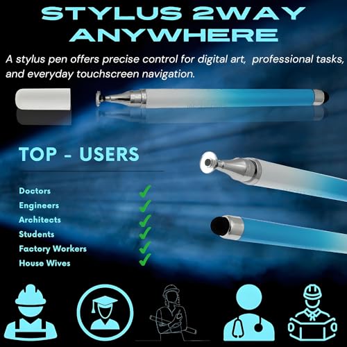 Image of 2-Way Dual-Sided Stylus Pen for All Touch Screen Devices Android Mobile Phones Tablets Pads Smartphones - Blue Gradient