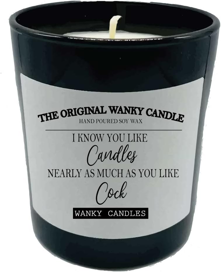 Funny Rude Candle for Her Offensive Gift Alternative Cheeky Sweary Black Jar Soy Wax Candle Strong Scent Humour (I Know You Like Candles)