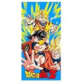 TOEI ANIMATION Dragon Ball Z Goku Saiyan - Toalla de Playa Personajes, 140 x 70 centimetros, 100% Algodón