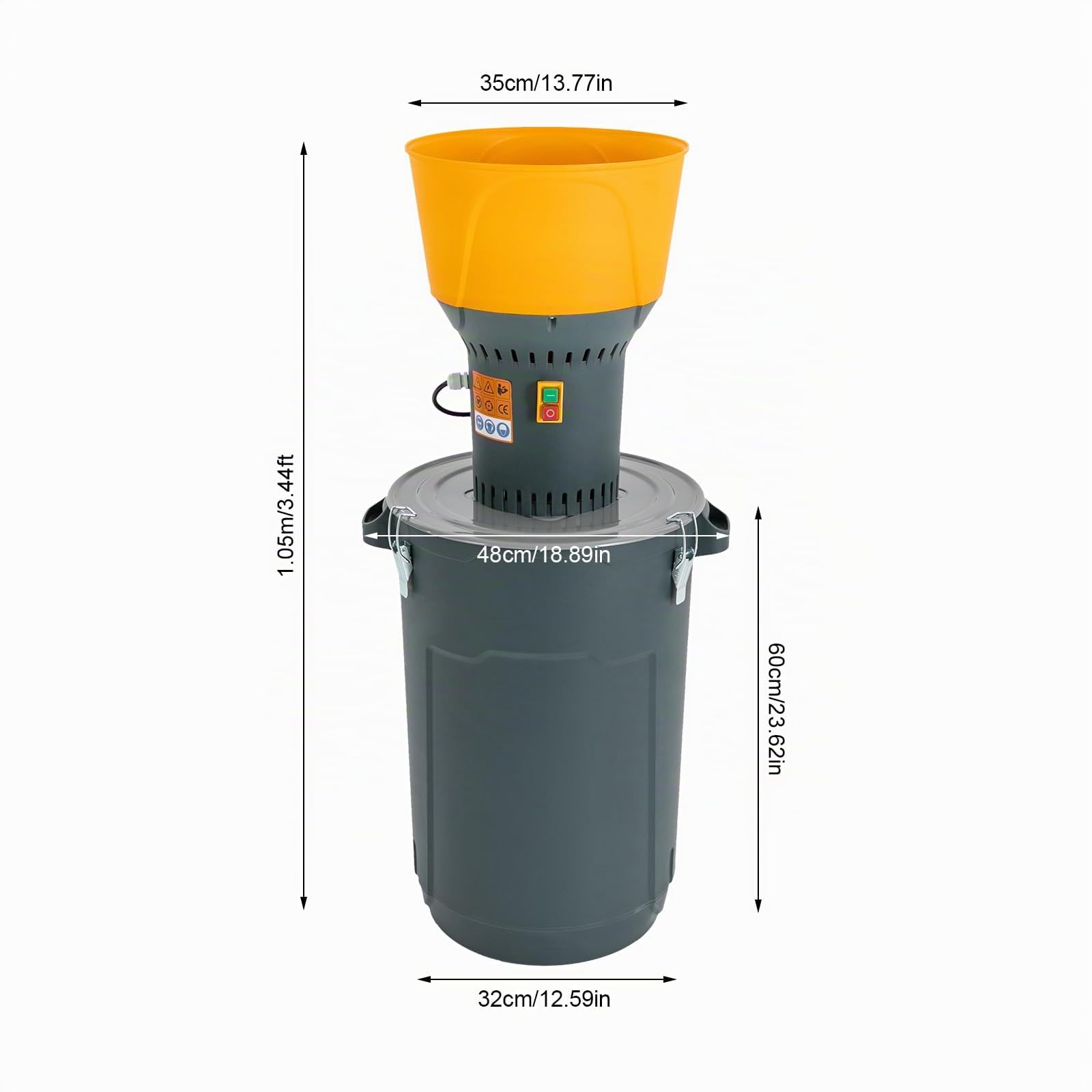1300W Moulin à Céréales éLectrique,60l Moulin avec 5 Tamis Concasseur a Grain 400 Kg/H Broyeur D'aliments Pour L'agriculture,Pour Riz, Maïs, Céréales, Café, Blé