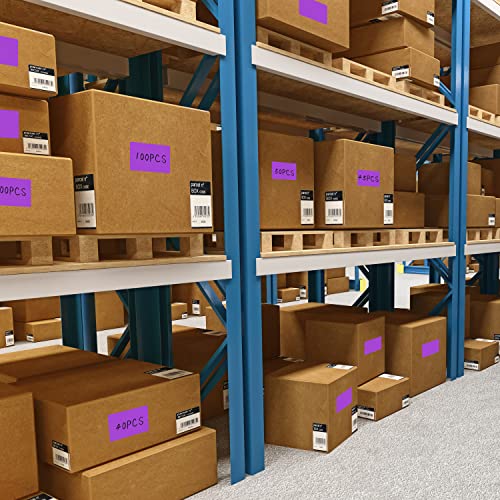 PARLAIM 3" x 5" Rectangle Color Code Stickers,500 per Dispenser Box Roll Labels,Adhesive Roll Square Label Stickers for Inventory (Purple) by PARLAIM - Image 6