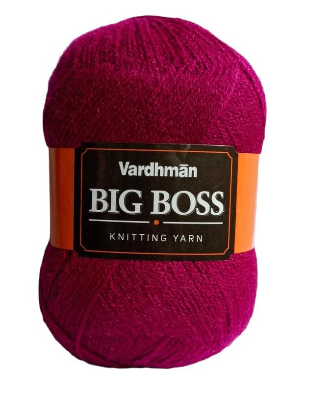 Image of NTGS Vardhman Big boss Wool Hand Knitting Soft Fingering Hank Yarn (1 Ball 200 gram Each) (Cherry Shade no-14, 400 Gram)
