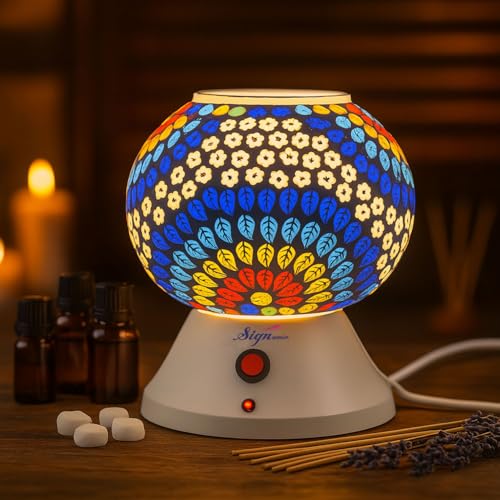 Image of Signamio Hand Made Table Top Camphor Diffuser Burner - Kapoor Dani Electrical Aroma Oil Diffuser Night Lamp - Kapoor Machine for Home & Office DN-1 (Aroma Oils not Included)
