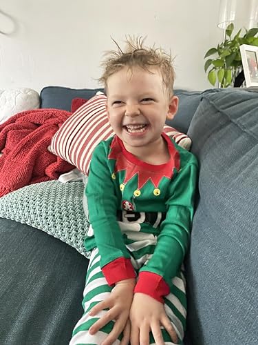 Akyzic Kids Christmas Pajamas 100% Cotton Long Sleeve Matching Holiday Pjs Set Toddler Boys Girls Xmas Jammies 3t -10t3