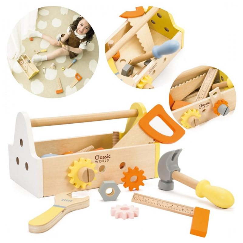 Juego de carpintero de madera educativo con 18 herramientas didácticas 5