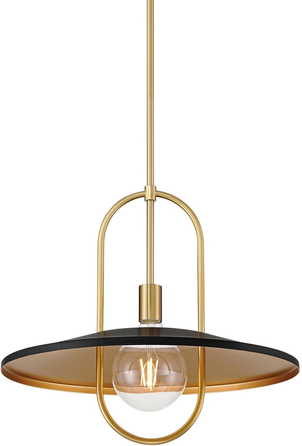 Possini Euro Design Bailey 19" Modern Pendant Ceiling Light Fixture Dining Room Over Table Kitchen Island Foyer Hanging Round LED Medium Black and Soft Gold Finish Metal Hallway Entryway Small