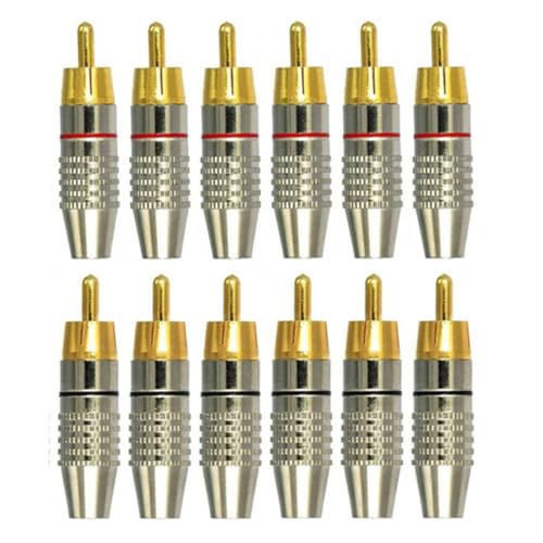 Conectores RCA macho sin soldadura con terminal de tornillo para reparar cables de audio 10 uds