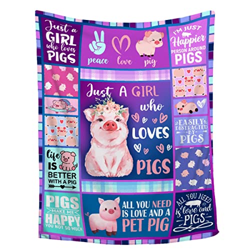 ZHONGKUI Pig Blanket, Flannel Throw Blanket, 40