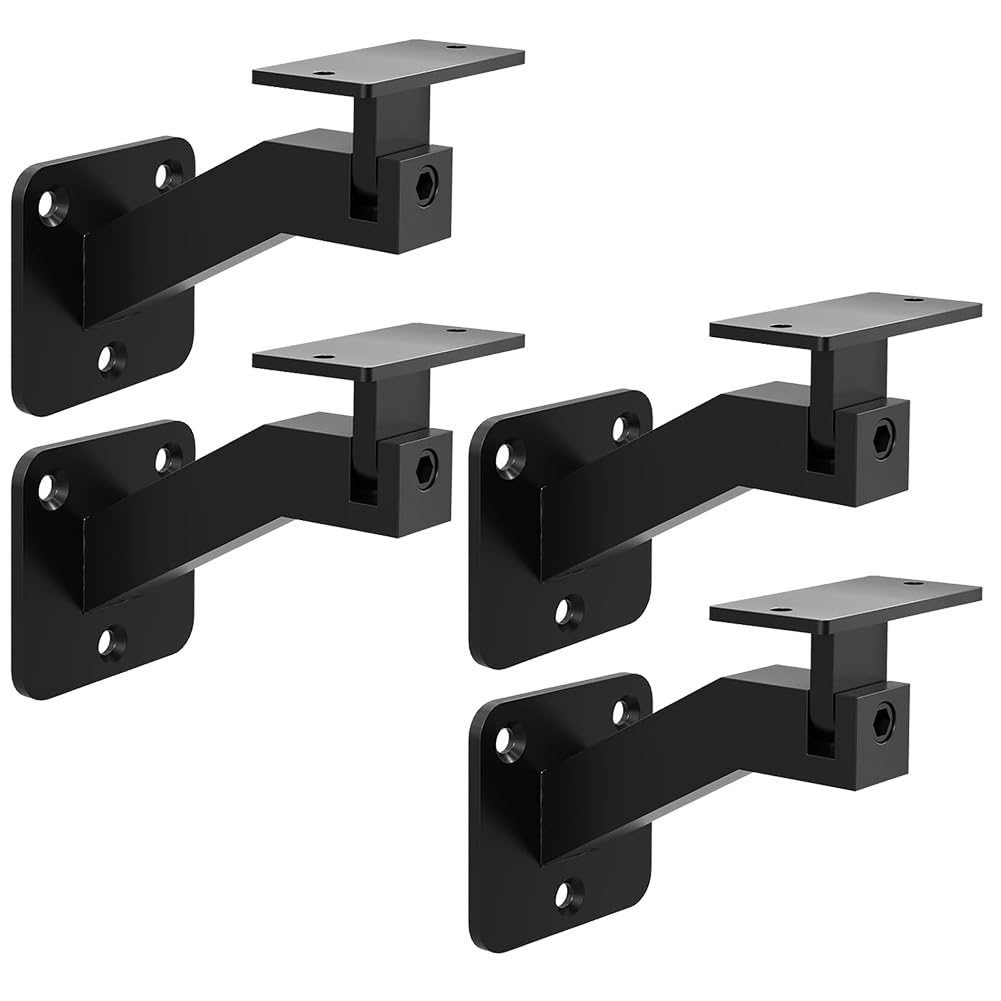 Ctrlzs For Indoor For Corridors Stair Railing Brackets 4 Pack Adjustable Handrail Brackets,Swivel Banister Brackets