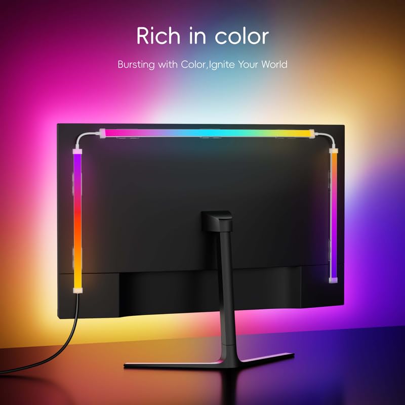 Skydimo - Monitor ARGB LED da 24 pollici, retroilluminazione per PC con sincronizzazione dello schermo e della musica, luce ambientale dinamica, alimentazione USB, controllo software per gaming