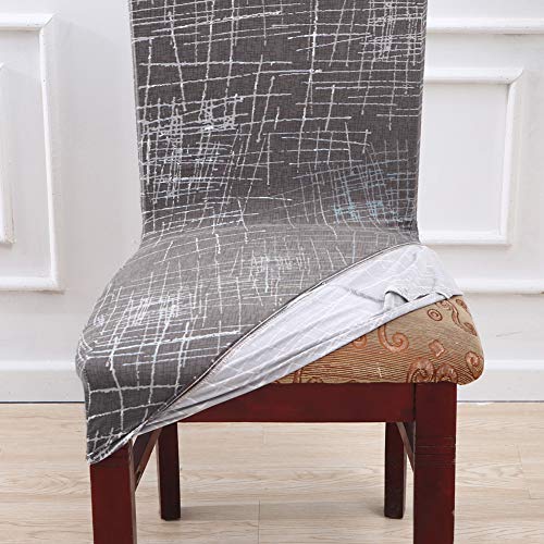 Yisun Stretch Dining Chair Covers Removable Washable Short Dining Chair Protect Cover For Hotel,Dining Room,Ceremony,Banquet Wedding Party (Deep Gray, 4 Pcs) #TOP3