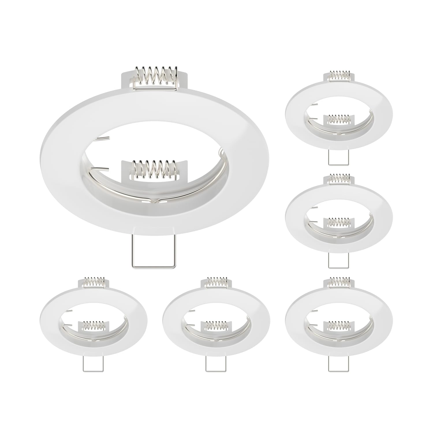 ledscom.de 6x cadre d'encastrement au plafond CIRC, rond, blanc brillant