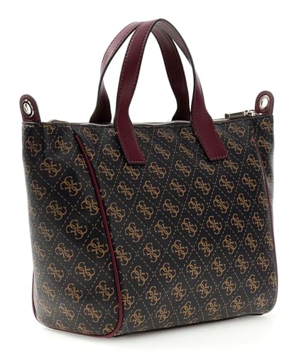 Sac à épaule GUESS Follie Travel Small Tote Bag marron foncé imprimé logo chic - 2
