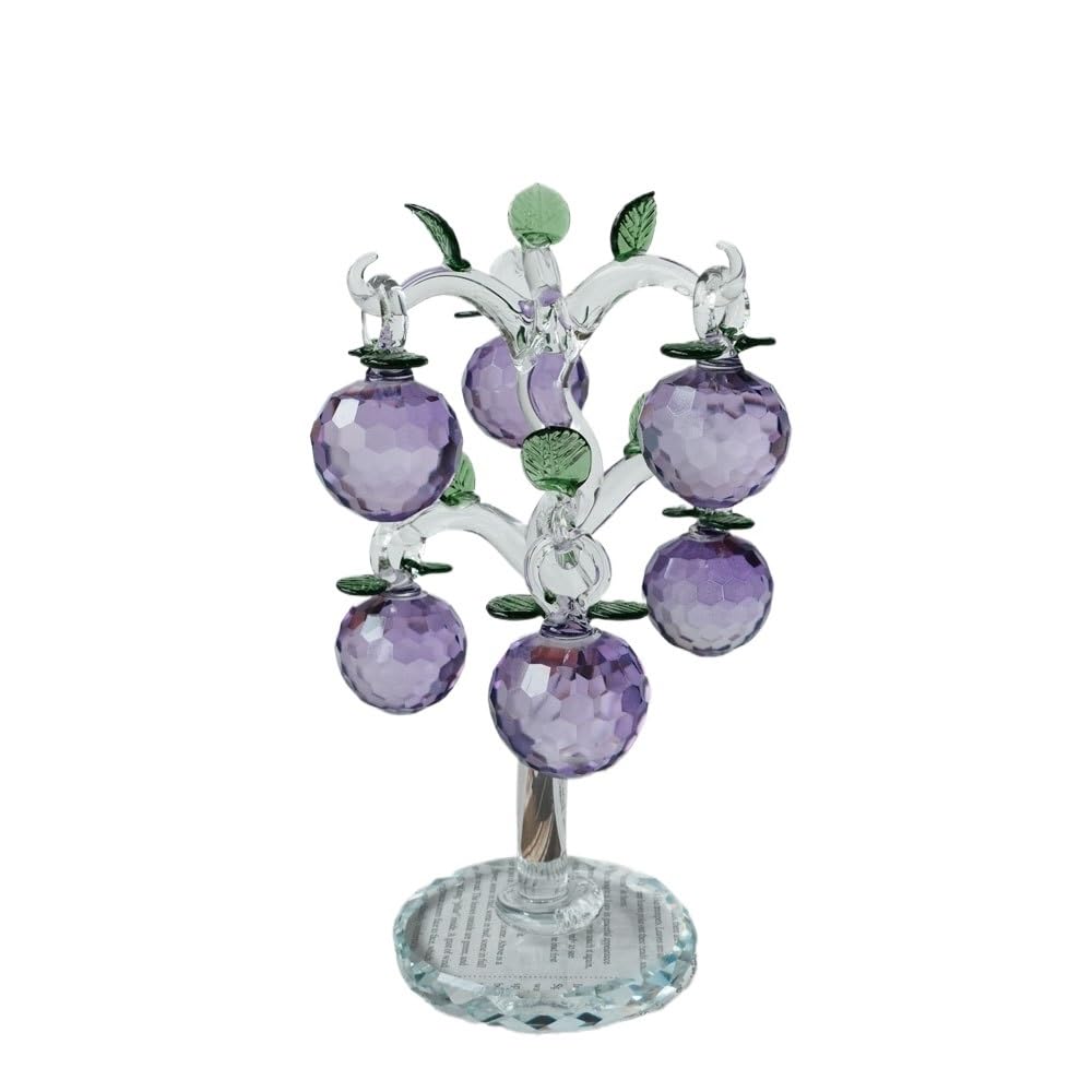 Huffa 30-6Hangingappletree-Purple Crystal Fortune Tree Pineapple Ornament For Home Decor
