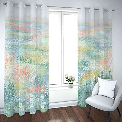 Rideaux occultants haut de gamme 3D paysage de fleurs en polyester durable pour salon et chambre