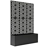 6 ft. X 4 ft. Black Freestanding Metal Privacy Screen Room Divider with Flower Box