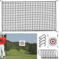 Golf Übungsnetz 3m x 6m mit Zielplane & 10 Bällen – Schwarzes Polyesternetz mit 2,54cm Maschen, verstärkten Kanten, 4 Karabinern – Schnell aufbaubar für Garten/Garage | Ballfangnetz für Schlagtraining