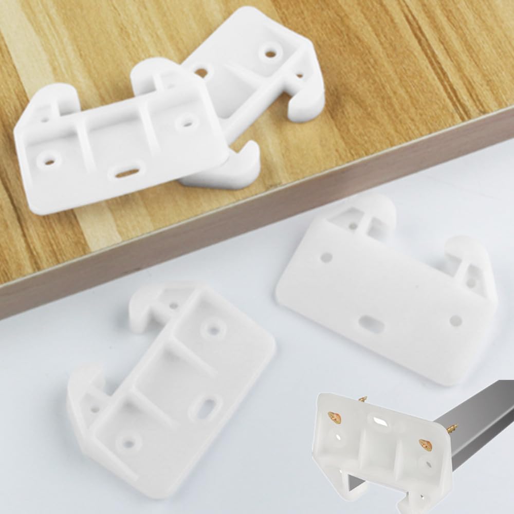 Maitys Lot De 20 Guides De Tiroir Arrière En Plastique Pour Commode Clapier Et Systemes De Tiroirs Blanc