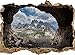 wandmotiv24 Adesivo da Parete 3D Dolomiti Alpi, Design 01, 120x90cm (BxH), Decorazione, murale, Finestra, Apertura, varco M0247