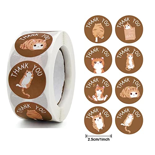 Bamsod Cat Stickers (Roll Of 1000) – 1” Round, 8 Cute Photos - Great For Kids, Teachers, Party Favors, Rewards, Craft Projects, Water Bottles, Scrapbooks, Calendars, Planners, And Journals #TOP1